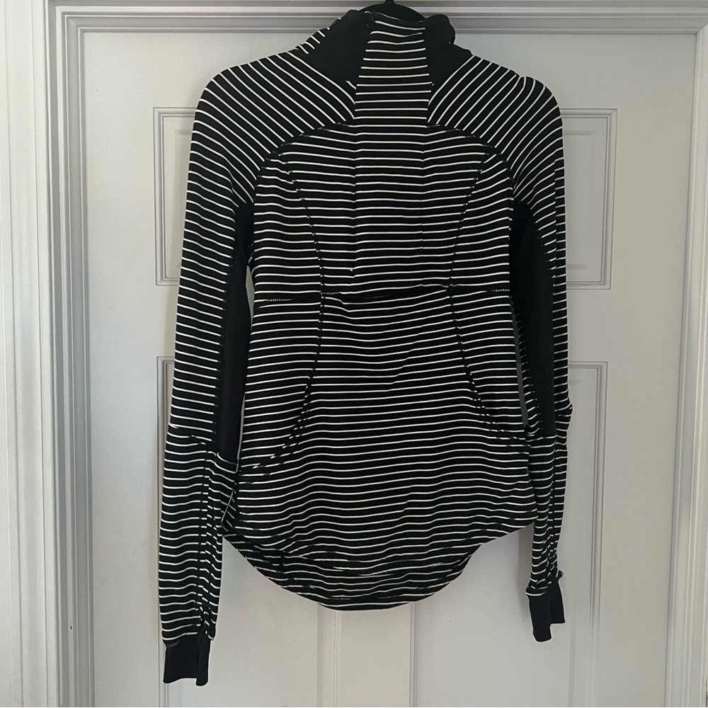 lululemon athletica Black & White Striped Hooded Jacket